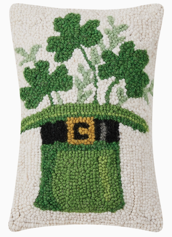 Leprechaun with Shamrock Throw Pillow